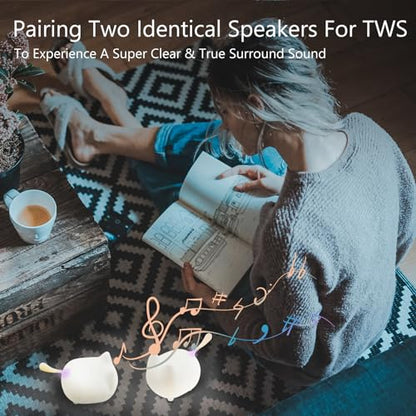 gingo Cute Cat Bluetooth Speaker Mini Wireless Stereo | TWS Pairing, PC Travel - color: White