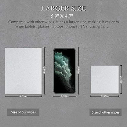 Monitor Wipes, Pre-Moistened Computer Screen Wipes for Electronics, Computer Monitor Cleaning Wipes for Eyeglasses, Tablets, Camera Lenses, Laptop, Screen Cleaner Wipes for Phones, TV, LCD