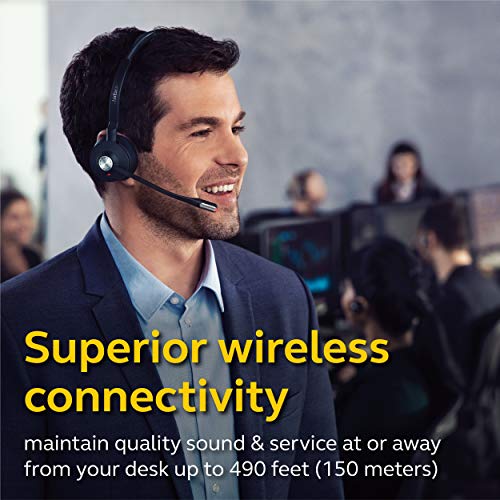 Jabra Engage 65 Wireless Headset, Stereo – Telephone Headset with Industry-Leading Wireless Performance, Advanced Noise-Cancelling Microphone, All Day Battery Life