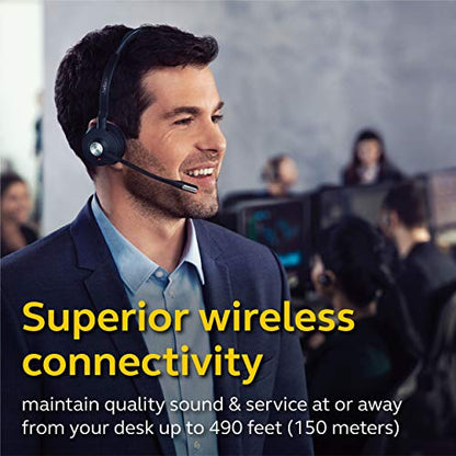 Jabra Engage 65 Wireless Headset, Stereo – Telephone Headset with Industry-Leading Wireless Performance, Advanced Noise-Cancelling Microphone, All Day Battery Life
