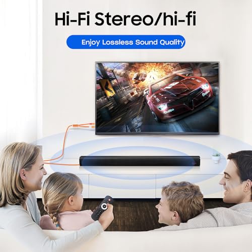3.5mm to RCA Cable,2 RCA to 3.5mm AUX Cable for HiFi Systems, Speakers, MP3 Players, TVs, Computers, Smartphone, Home Theaters, Tablets, Amplifiers, Sound Bars, etc. （6.6ft/1 Pack） - size: 6.6ft/1 cable