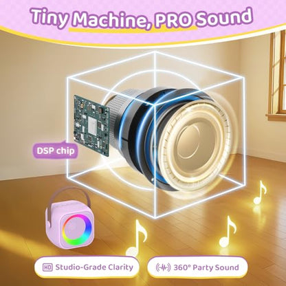 Karaoke Machine for Kids, Toys for 3-12 Years Old Girls Gifts, Kids Karaoke Microphone Machine Toy, Best Fun Christmas Birthday Gifts for 5 6 7 8 9 10 11 Years Teens Girl Boys Purple 2 Mic - color: Purple 2 Mics