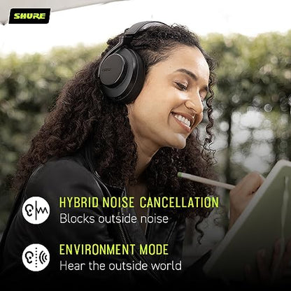 Shure AONIC 50 Gen 2 Wireless Noise Cancelling Headphones, Premium Studio Sound, Bluetooth 5, Customizable EQ, 45-Hour Battery, Over-Ear, Black - color: Black, style: Gen 2