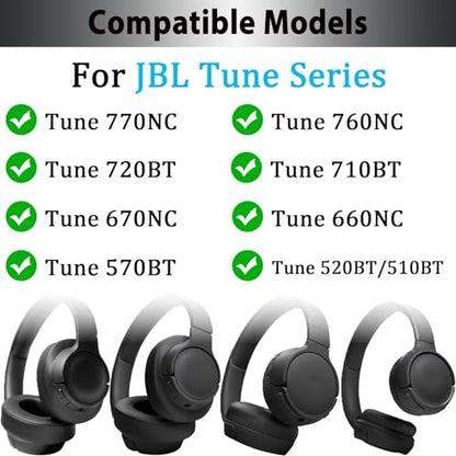Adhiper Headphone Headband Cushion Cover for JBL Tune 770NC, 760NC, 720BT, 710BT, 670NC, 520BT, 510BT Headphones, 6mm Thick Softer Head Band Cover for Pressure Relief & Anti-Peeling, with Hanging Loop
