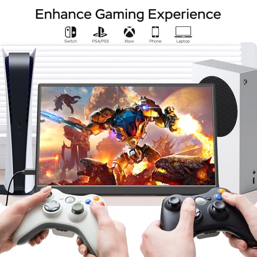 WGK 14 inch Portable Monitor 1200P FHD+ 100% sRGB Travel Display HDMI/USB-C Compatible with Laptops, Desktops, Phones, PS, Mac, Xbox, Switch, and Other Gaming Devices Includes Stand and Speakers VESA - size: 14 Inch 1200P