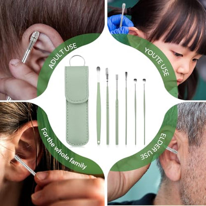 Runsgo Ear Cleaner,The Most Professional Ear Cleaning Master in 2024,Ear Cleaning Kit,Ear Cleaner Earwax Removal Tools with Pu Leather Case (Pink) - color: Pink