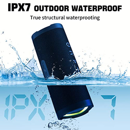 Vanzon Bluetooth Speakers V40 Portable Wireless Speaker V5.0 with 24W Loud Stereo Sound, TWS, 24H Playtime & IPX7 Waterproof, Suitable for Travel, Home&Outdoors - Blue (HIJ) - color: Blue