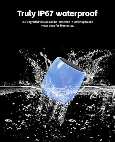 comiso Small Bluetooth Speaker, IPX7 Waterproof Speaker with Robust Bass - color: Sky blue