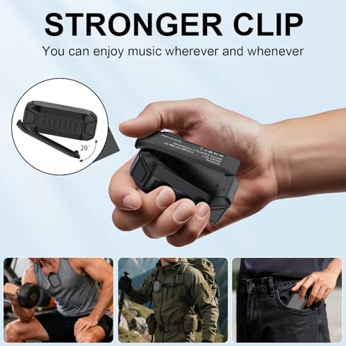 Wearable Speaker, IPX7 Clip-On Portable, BT 6.0, TWS, Hands-Free | IPX7 Waterproof, BT 6.0, TWS Pairing, Hands-Free Calls, Clip-On Design for Golf, Camping, Work