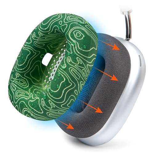 WC SweatZ Max - Patented Silicone Sweat Covers for AirPods Max 1 | Made by Wicked Cushions | (Does Not Fit AirPods Max 2). Sweatproof, Full Earpad Protection | Emerald Tide - color: Emerald Tide