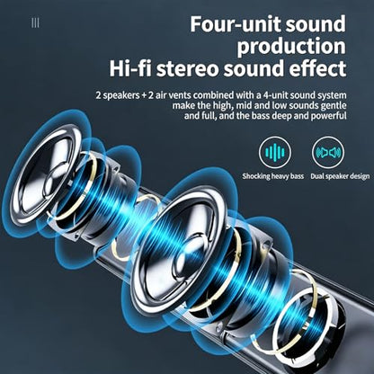 Zunate 2 in 1 Computer Speaker USB Powered with Volume Knob, 3.5mm Plug and Play Stereo Speakers for PC Laptop Desktop Monitor, Compact Gaming Audio Sound Bar Design