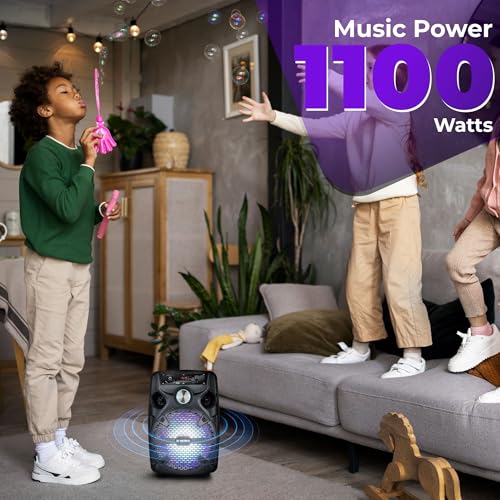 Audiobox Bluetooth Party Speaker with Stand & Wired Microphone, 8" Woofer