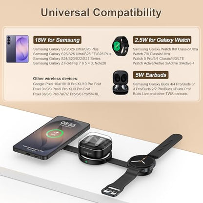 18W Fast Wireless Charger Pad 3 in 1 Foldable Wireless Charging Station