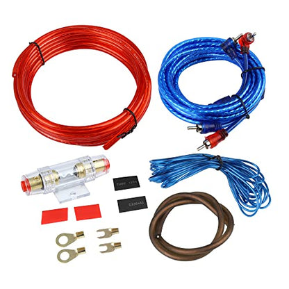 sound-way Car Amplifier Wire Set, 8GA Kit Amplifier Cable Set Wire Harness for RCA AMP Audio Subwoofer or Car Amplifier up to 1500 Watts