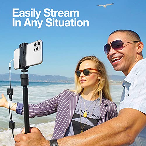 IK Multimedia iRig Mic Lav Lapel Microphone, omnidirectional Condenser lavalier Microphone with 1/8" TRRS Jack, Headphone Out and Daisy-Chaining for iPhone, iPad, Android, Mac, PC - size: Single
