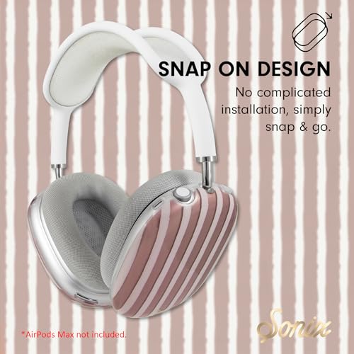 Sonix Protective Case for AirPods Max Headphones - Stylish TPU Hard Shell Ear Cup Covers | Abstract Stripe Nude - color: Abstract Stripe Nude