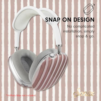 Sonix Protective Case for AirPods Max Headphones - Stylish TPU Hard Shell Ear Cup Covers | Abstract Stripe Nude - color: Abstract Stripe Nude