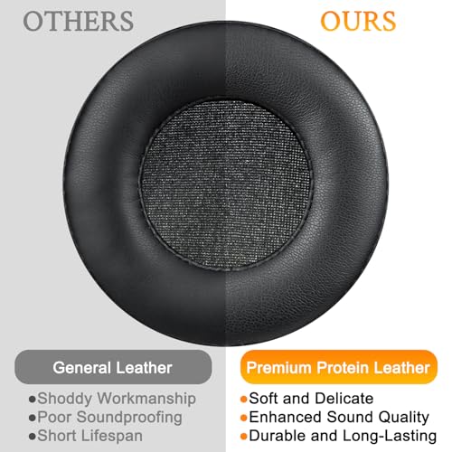 SOULWIT Earpads for Skullcandy Hesh/Hesh2 Headphones - Black | Not Fit Hesh 3/Hesh ANC/Hesh Evo Headphones - color: Black