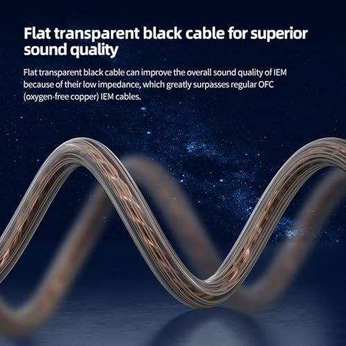 CCA Polaris 4 Tone Adjustable in Ear Monitor Headphones, High-Sensitivity Dual-Cavity Dynamic Driver IEM Earphones, HiFi Stereo Gaming Earbuds with 2pin Detachable Cable - size: With Mic