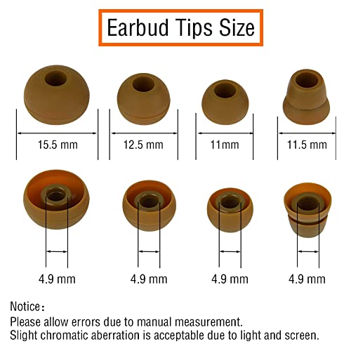 Silicone Replacement Earbud Tips Eartips Earbuds Eargels Compatible with Powerbeats 1/2/3 Wireless Beats by Dre Headphones,4 Pairs Earbud Cap(Brown) - color: Brown