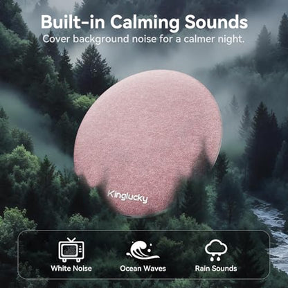 Kinglucky Mini Bluetooth Pillow Speaker, Pink | Built-in Pink Noise White Noise Sound Machine, Under Pillow Design, Headphone-Free, Rechargeable For Side Sleeper - color: Pink