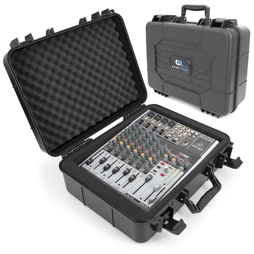 CASEMATIX 16" Hard Audio Mixer Case Compatible with Behringer Xenyx 1002SFX 1202SFX Q1002USB 802S Q1202USB 1202FX 1204USB X1204USB – Protective Travel Case Fits 14.5" x 10.5" x 4.5" Mixers