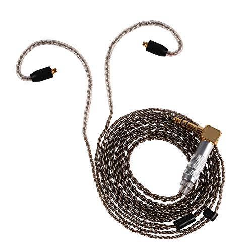 MMCX Connector Silver Plated Pure Copper Earphone Cable for SE215 SE535 SE846, Replacement Detachable Headphone Cable with 3.5mm Plug for High - Fidelity Audio (Black Elbow) - size: black elbow