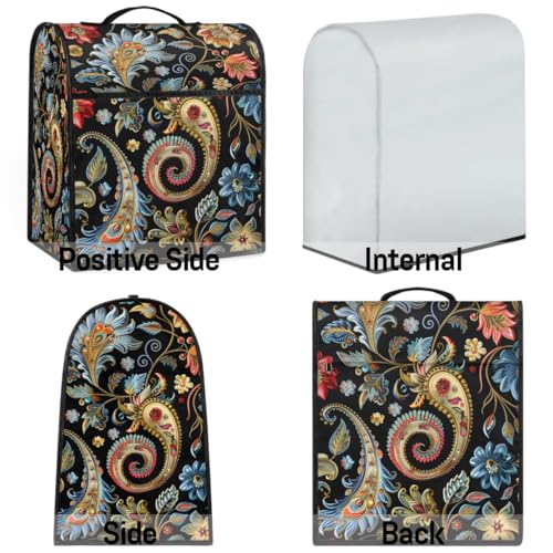 Kitchen Aid Mixer Cover Compatible with 6-8 Quarts, Paisley Stand Mixer Cover, Dust Cover with Zipper Pocket, Kitchen Aid Mixer Accessories, Kitchen Appliance Organizer Bag - color: Paisley