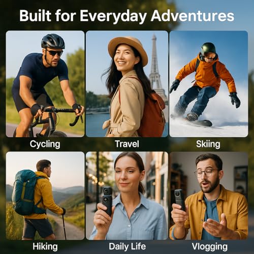 Acuvar Mini Clip-On Body Camera 1080P with 360° Rotating Lens, Wearable Recording Camera with WiFi, LCD Screen & 64GB Card