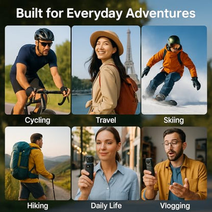 Acuvar Mini Clip-On Body Camera 1080P with 360° Rotating Lens, Wearable Recording Camera with WiFi, LCD Screen & 64GB Card