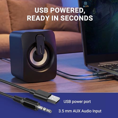 Computer Speakers for Desktop,Portable PC Monitor Speaker,Mini Speakers