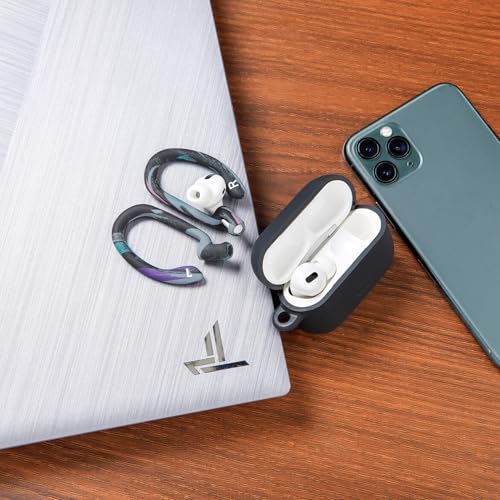 WC HookZ - Patented Upgraded Over Ear Hooks for AirPods Pro 1, 2 & AirPods 1, 2 & 3- Two Size Pairs Included in Package, Unique Left & Right Hook, Made by Wicked Cushions | 90's Black - color: 90's Black