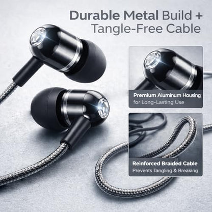 ADOOPE USB-C Wired Earbuds with Microphone, in-Ear Headphones for Android & USB-C Devices, Noise-Isolating Stereo Earphones with Inline Remote for Phone Calls, Music & Video - Black - color: Black