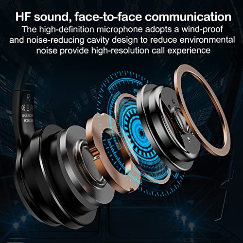 Bluetooth RGB Cat Ear Headphones, Foldable/Built-in Mic, Black | Wireless/wired, clear Hi-Fi sound, breathing lights, for kids/adults/boys/school/gaming, works with phone/laptop/PC/tablet - color: Black