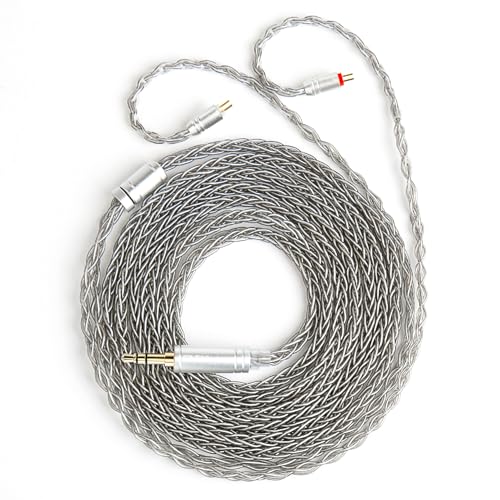 2 Meter Long 2Pin IEM Cable, in Ear Monitor Replacement Earbuds Earphone Cable, KBEAR ST12 Plus 8 Core 4N OFC Silver-plated HiFi Headphone Wire for KZ ZST/AS10/ZS10/ZST-X CCA C10/C12(Grey, 2PIN 3.5MM)