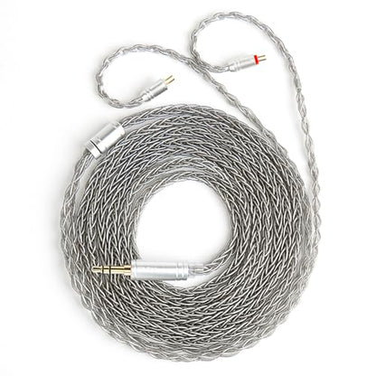 2 Meter Long 2Pin IEM Cable, in Ear Monitor Replacement Earbuds Earphone Cable, KBEAR ST12 Plus 8 Core 4N OFC Silver-plated HiFi Headphone Wire for KZ ZST/AS10/ZS10/ZST-X CCA C10/C12(Grey, 2PIN 3.5MM)