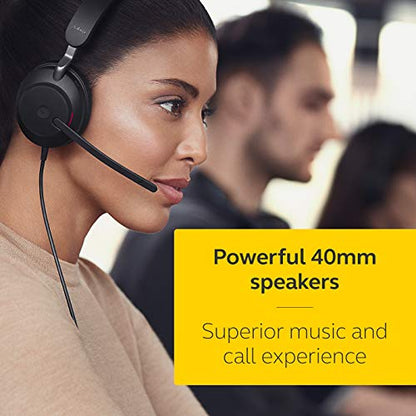 Jabra Evolve2 40 SE Wired Mono Noise-Cancelling Headset - Features 3-Microphone Call Technology and USB-A Cable - MS Teams Certified, Works with All Other Platforms - Black