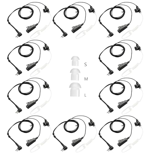 Compatible with Motorola CP200 CP200D Earpiece, Compatible with Motorola BPR40 CP100D CP185 RDM2070D Two Way Radio Headset Walkie Walkie Surveillance Kit Police Headphones (10 Packs) - color: 10 packs