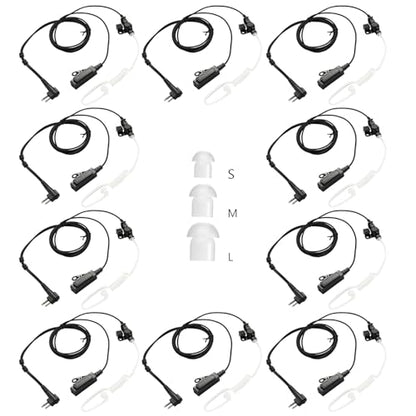 Compatible with Motorola CP200 CP200D Earpiece, Compatible with Motorola BPR40 CP100D CP185 RDM2070D Two Way Radio Headset Walkie Walkie Surveillance Kit Police Headphones (10 Packs) - color: 10 packs