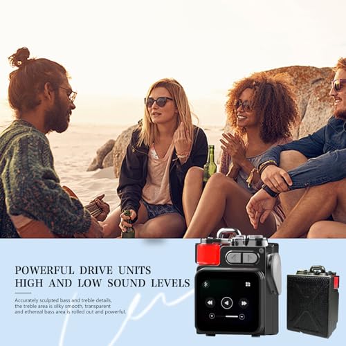 bosta Portable Bluetooth Speaker with Touch Screen, Wireless Stereo Pairing, Wild Mini Rugged Travel Outdoor Speaker, Metal Wild Cool Look, for Travel Home Shower Party Beach Camping Hiking (Gray)