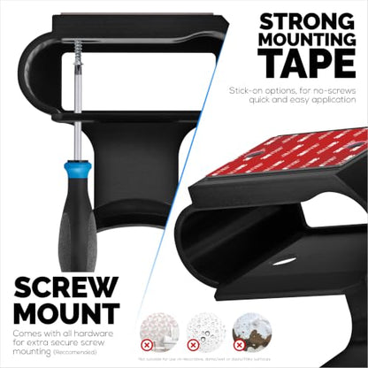 Under Desk Headphone Hanger Stand for Steelseries Arctis Nova Pro, Elite and Pro Omni Wireless Headsets with Dock for the Wireless Base Station by Brainwavz (HPS02) - color: HPS02