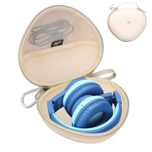 Aproca Kids Headphones Case Compatible with iClever BTH12 / HS19 / BTH26 Kids Bluetooth Headphones, Storage Hard Bag -Gold (Case Only) - color: Gold
