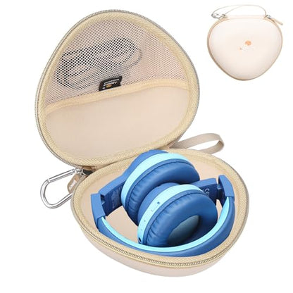 Aproca Kids Headphones Case Compatible with iClever BTH12 / HS19 / BTH26 Kids Bluetooth Headphones, Storage Hard Bag -Gold (Case Only) - color: Gold