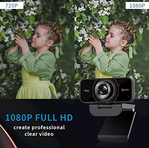 Angetube 1080P Webcam with Microphone, USB Computer Web Cam for Desktop | USB Computer Web Camera for PC Laptop Desktop Mac, 2 Mics, HD PC Web Cam for Zoom Teams, Streaming Video Conferencing Calling