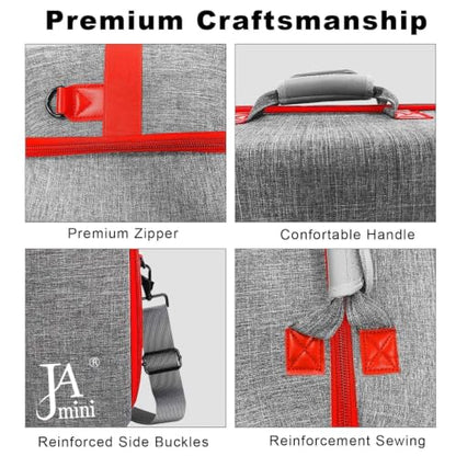jamini Hard Shell Travel Carrying Case Compatible with PS5, PS5 Pro - color: Grey Red