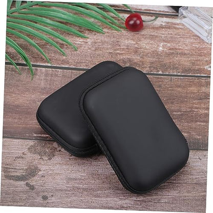 Tofficu 2pcs Eva Storage Box for Headphones Earphones Mini Camera Data Cable Key Coin Compact Travel Case - color: Black