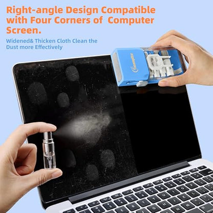 Keyboard Cleaning Kit, All-in-One Laptop & Computer Screen Cleaner, SkyBlue | Multi-function Electronic Cleaner, Soft Bristle Brush, Computer Screen-safe Spray, Compact, for MacBook, iPad, iPhone, earbud - color: SkyBlue