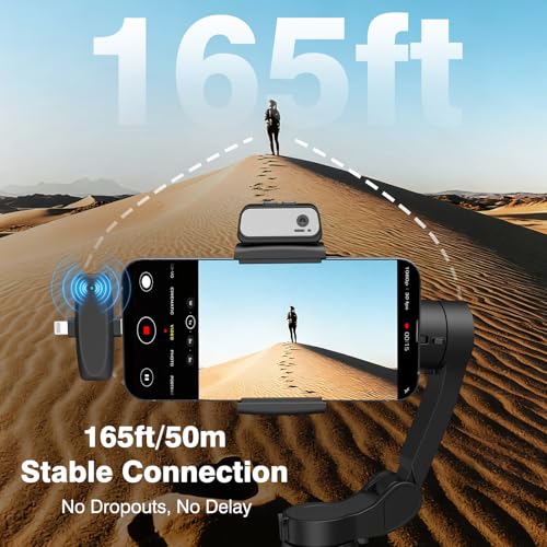Wireless Microphone for iPhone 16 15 14 13 Android, Dual Mini Mic with AI Noise Cancelling, USB-C & Lightning Receiver, Plug-Play Clip-on Mic for YouTube Vlog TikTok, Ideal Tech Gift for Creators