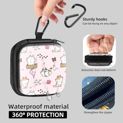 Square Data Cable Earbud Charger Coin Storage Bag Shockproof and Drop-Proof EVA Material Compatible with AirPod(Cute cat) - color: cute cat