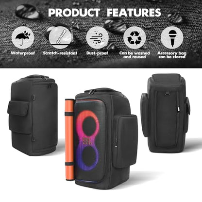 Speaker Cover Case Compatible with JBL PartyBox 120/PartyBox 110 | Protective Dustproof Carrying Cover, Side Pockets for Microphone, for Outdoor Travel, Parties, Home Use, with Open Bottom - size: For JBL partybox 120/110